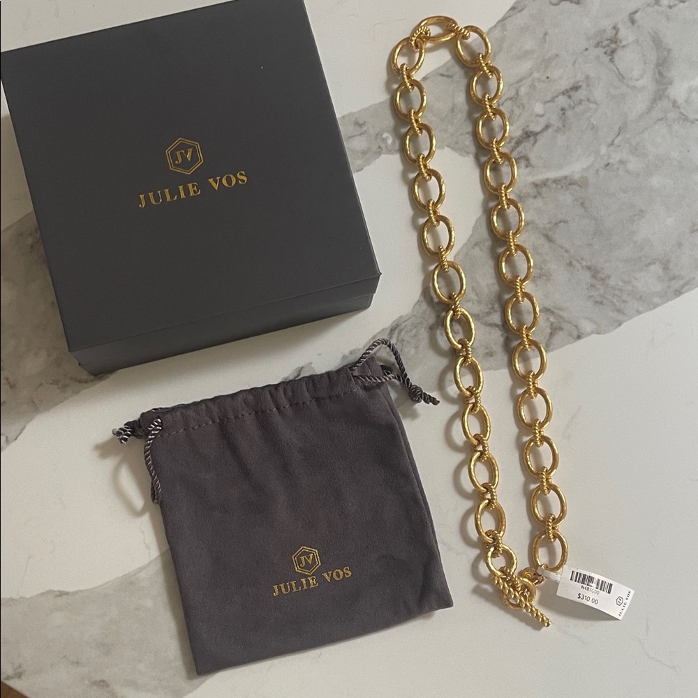 Julie Vos Nassau Demi Gold Link Necklace 20”